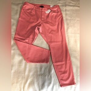 Lane Bryant Curvy Fit Skinny Mid Rise jeans, light orange size 22.
